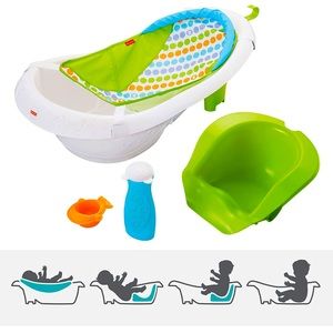 Fisher-Price Baby Bath Tub, 4-in-1 Newborn to Toddler Tub with Infant Seat Bath